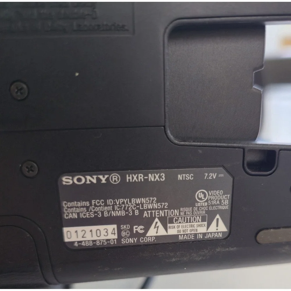 Sony HXR-NX3/1 NXCAM Professional Handheld Camcorder Only 120 Operational Hours